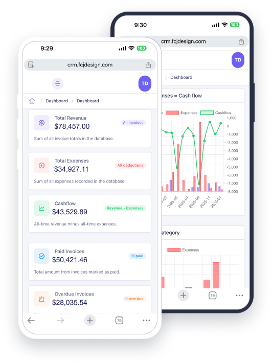 CRM dashboard preview